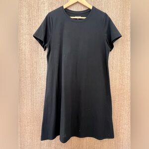 Eileen Fisher Classic Black Stretch T-shirt dress- NWOT